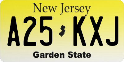 NJ license plate A25KXJ