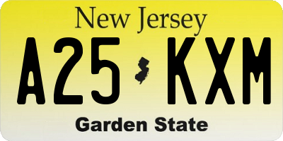 NJ license plate A25KXM