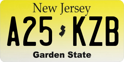 NJ license plate A25KZB