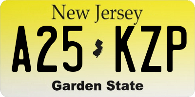 NJ license plate A25KZP
