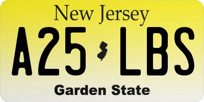 NJ license plate A25LBS