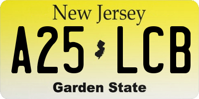NJ license plate A25LCB