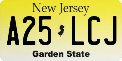 NJ license plate A25LCJ