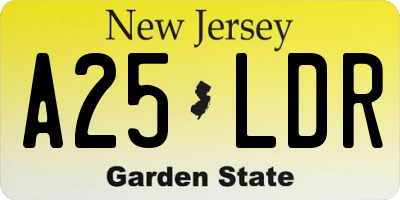 NJ license plate A25LDR
