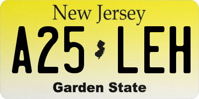 NJ license plate A25LEH