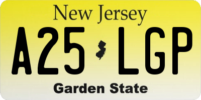 NJ license plate A25LGP