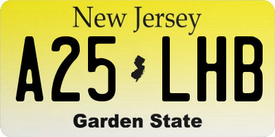 NJ license plate A25LHB
