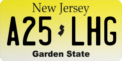 NJ license plate A25LHG