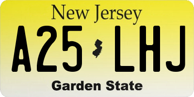 NJ license plate A25LHJ