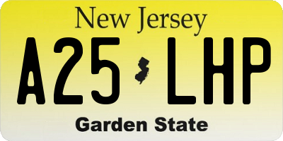 NJ license plate A25LHP