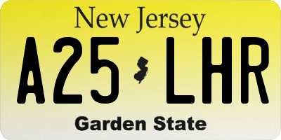 NJ license plate A25LHR