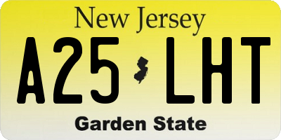 NJ license plate A25LHT
