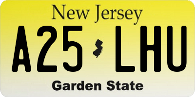 NJ license plate A25LHU