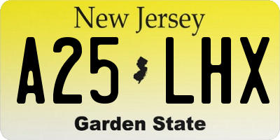 NJ license plate A25LHX
