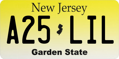 NJ license plate A25LIL
