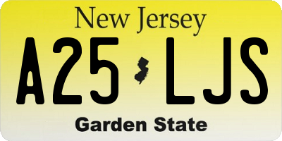 NJ license plate A25LJS