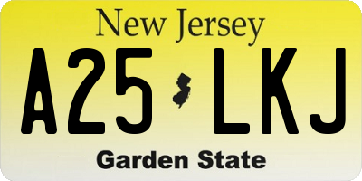 NJ license plate A25LKJ