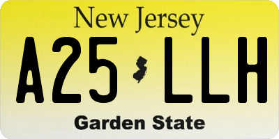 NJ license plate A25LLH