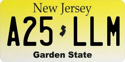 NJ license plate A25LLM