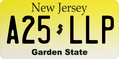 NJ license plate A25LLP