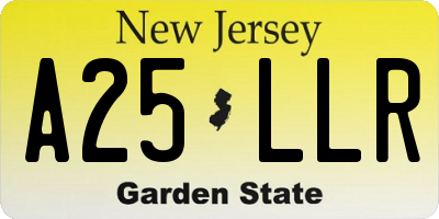 NJ license plate A25LLR
