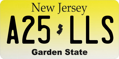 NJ license plate A25LLS