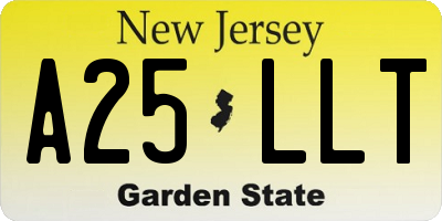 NJ license plate A25LLT