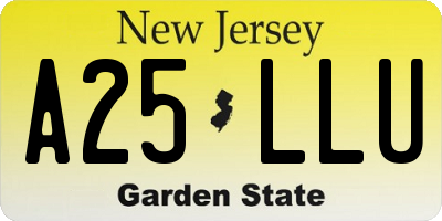NJ license plate A25LLU