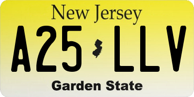 NJ license plate A25LLV