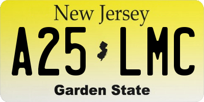 NJ license plate A25LMC