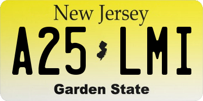 NJ license plate A25LMI
