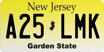 NJ license plate A25LMK