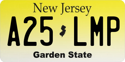 NJ license plate A25LMP