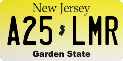NJ license plate A25LMR