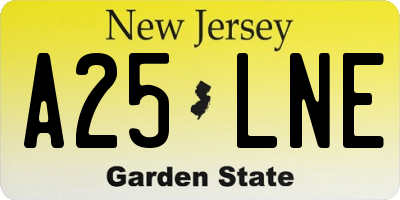 NJ license plate A25LNE