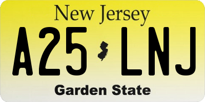 NJ license plate A25LNJ