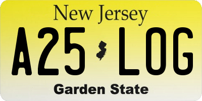 NJ license plate A25LOG