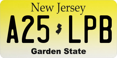 NJ license plate A25LPB