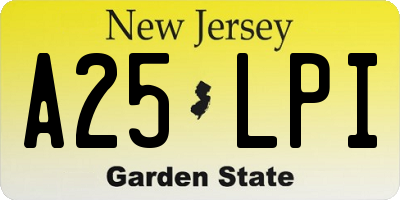 NJ license plate A25LPI