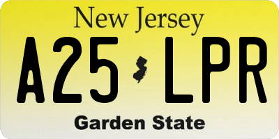 NJ license plate A25LPR