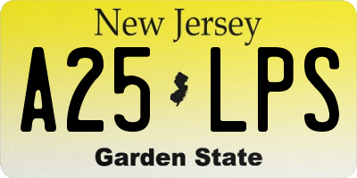 NJ license plate A25LPS