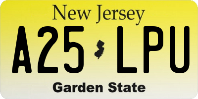 NJ license plate A25LPU