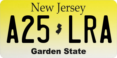 NJ license plate A25LRA