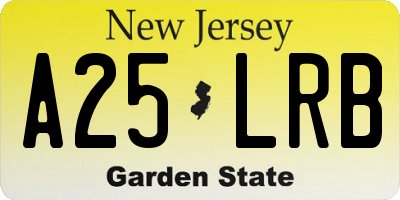 NJ license plate A25LRB