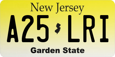 NJ license plate A25LRI