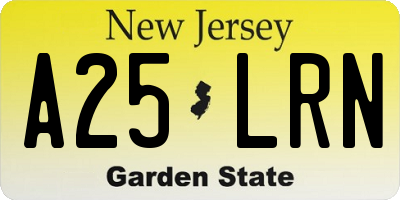 NJ license plate A25LRN