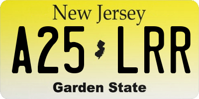 NJ license plate A25LRR