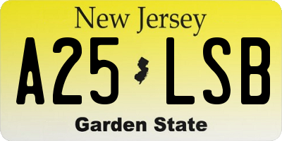 NJ license plate A25LSB