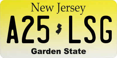 NJ license plate A25LSG