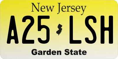 NJ license plate A25LSH